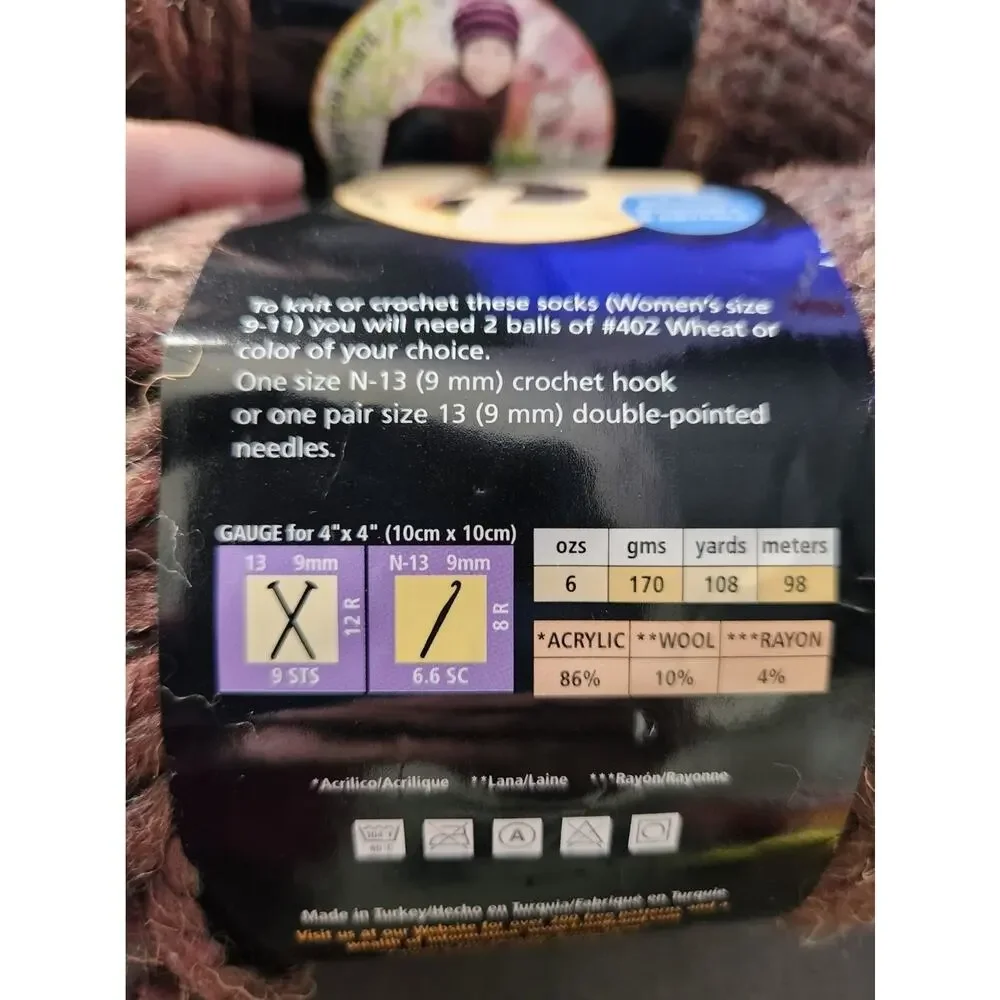 Lion Brand Wool-Ease Thick & Quick Yarn Lot Wood 404 Super Bulky Same Dye Lot